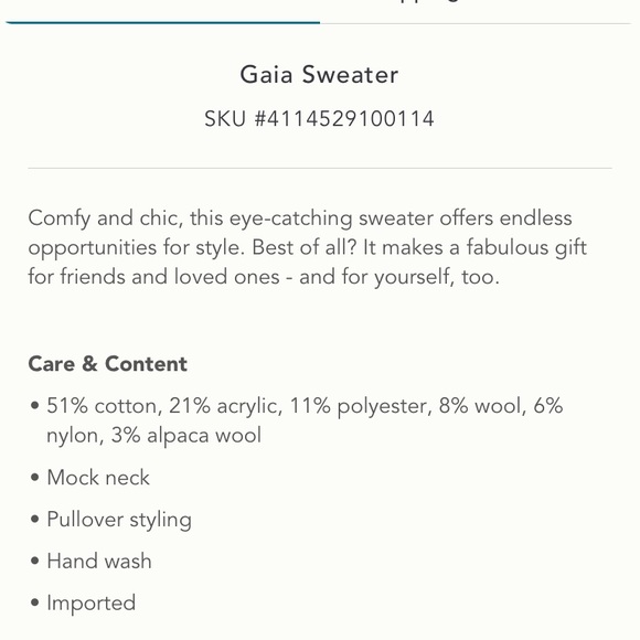 NWT Gaia Sweater Blue Motif Size S. - Picture 5 of 16